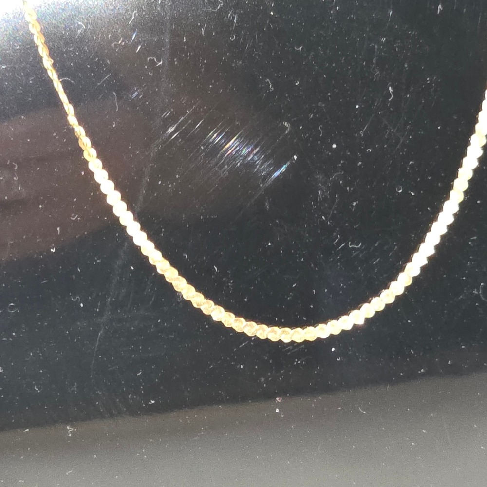 Curb Chain Necklace Women 16" Gold Excellent 14K Italy Link - Picture 3 of 5